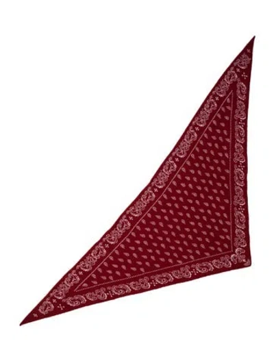Pre-owned Guest In Residence Cashmere Paisley Print Scarf In Red