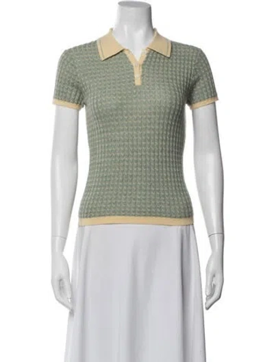 Pre-owned Guest In Residence Cashmere Patterned Polo In Black/white