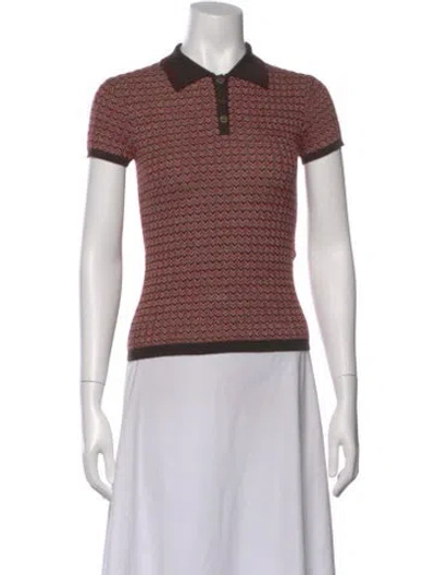 Pre-owned Guest In Residence Cashmere Patterned Polo In Multi