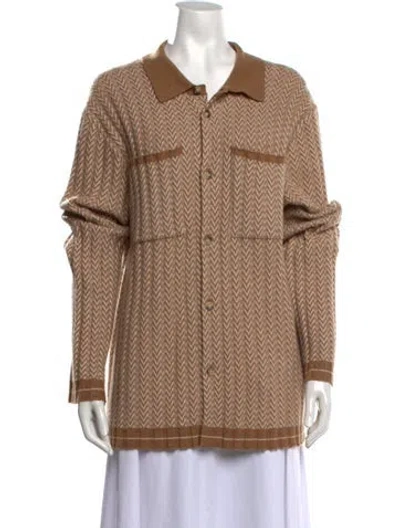 Pre-owned Guest In Residence Cashmere Patterned Sweater In Brown