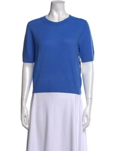 Pre-owned Guest In Residence Cashmere Patterned Sweater W/ Tags In Blue