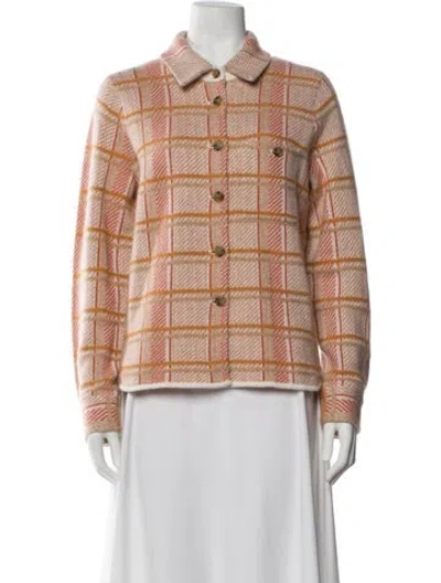 Pre-owned Guest In Residence Cashmere Plaid Print Jacket In Multi