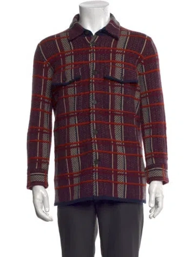 Pre-owned Guest In Residence Cashmere Plaid Print Pullover In Purple