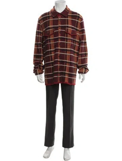 Pre-owned Guest In Residence Cashmere Plaid Print Pullover W/ Tags In Red