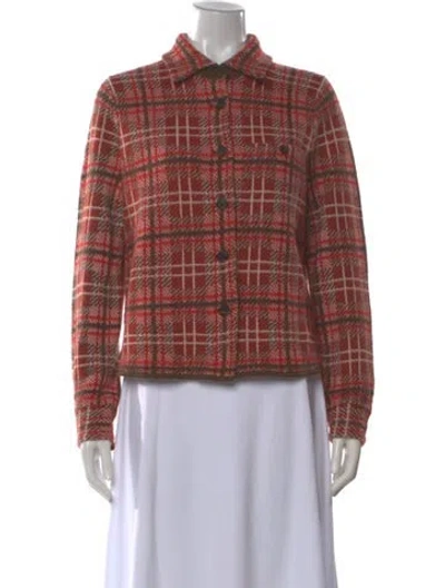 Pre-owned Guest In Residence Cashmere Plaid Print Sweater In Multi