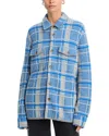 Guest In Residence Cashmere Plaid Work Shirt In Blue