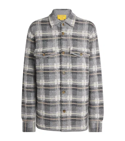 Guest In Residence Cashmere Plaid Work Shirt In Gray