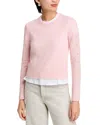Guest In Residence Cashmere Pointelle Crewneck Sweater In Powder Pink