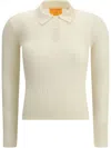 Guest In Residence Cashmere Polo Sweater In White