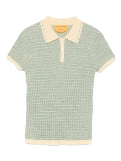 Guest In Residence Ribbed Cashmere Polo Shirt In Green