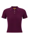 Guest In Residence Shrunken Cashmere Polo Top In Purple
