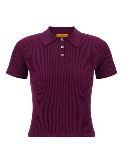 Guest In Residence Cashmere Polo Shirt In Purple