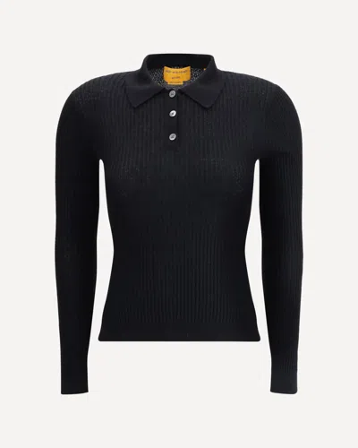 Guest In Residence Women Cashmere Polo Sweater In Black