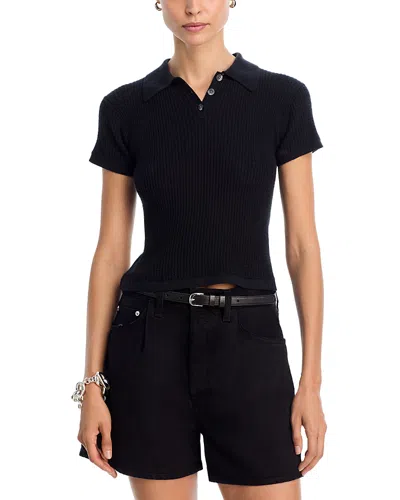 Guest In Residence Cashmere Polo Sweater In Black