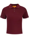 Guest In Residence Shrunken Cashmere Polo Top In Red