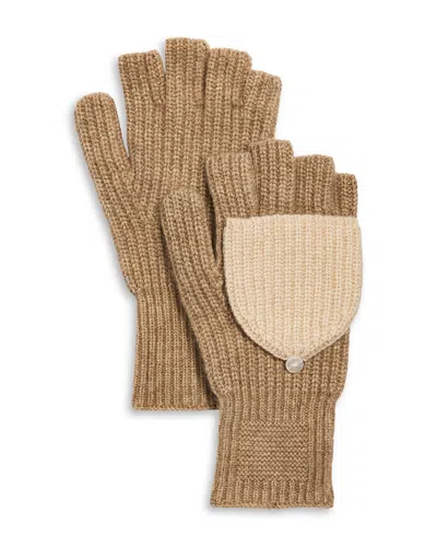 Guest In Residence Cashmere Pop Top Mittens In Brown