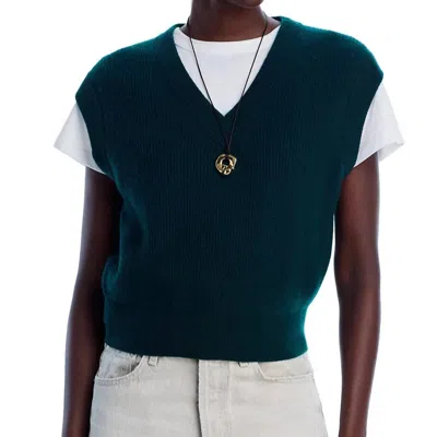 Guest In Residence Cashmere Ribbed Vest In Holly In Blue