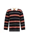Guest In Residence Rugby Striped Cashmere Polo Shirt In Brown