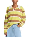 Guest In Residence Cashmere Rugby Top In Lemon/almond Stripe
