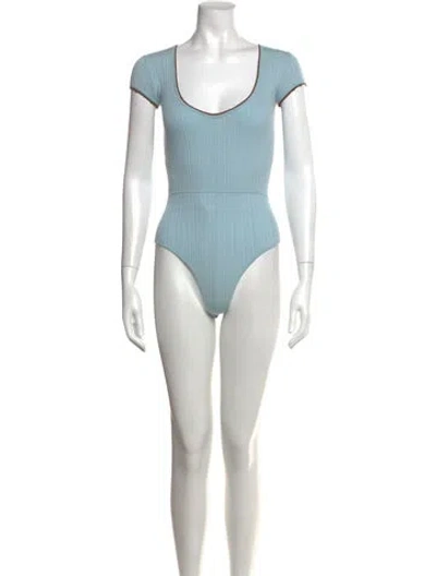 Pre-owned Guest In Residence Cashmere Scoop Neck Bodysuit In Multi