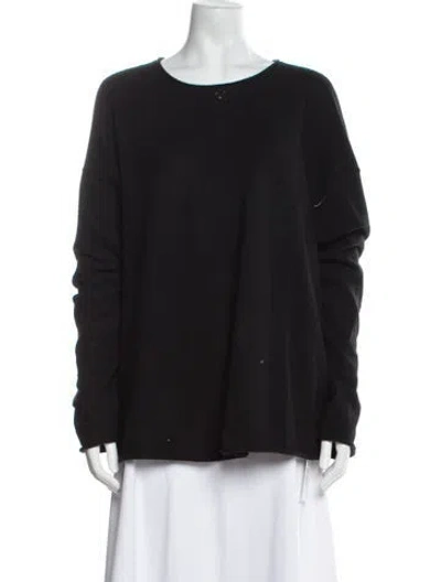 Pre-owned Guest In Residence Cashmere Scoop Neck Sweater In Black