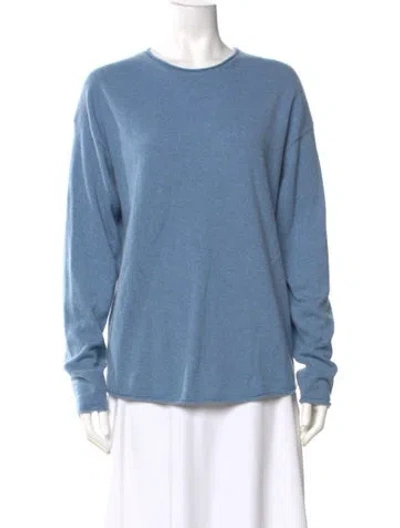 Pre-owned Guest In Residence Cashmere Scoop Neck Sweater In Blue