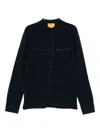 Guest In Residence Relaxed-fit Long-sleeve Cashmere Shirt With Subtle Piping In Black