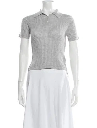 Pre-owned Guest In Residence Cashmere Short Sleeve Polo In Gray