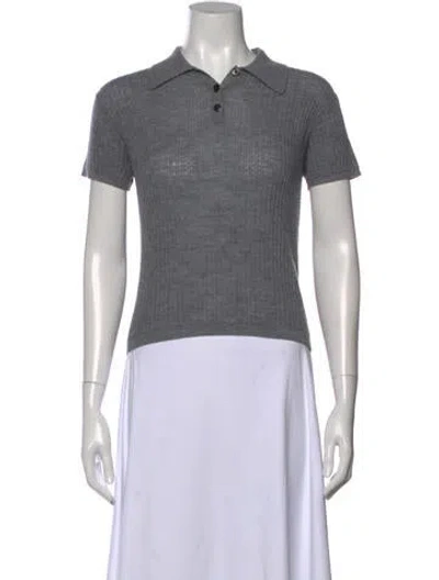 Pre-owned Guest In Residence Cashmere Short Sleeve Polo In Grey