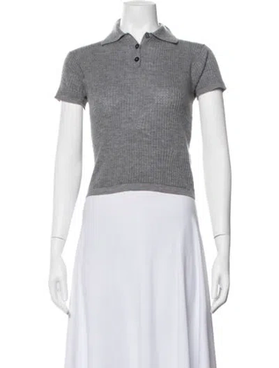 Pre-owned Guest In Residence Cashmere Short Sleeve Polo In Grey
