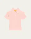 Guest In Residence Cashmere Short-sleeve Shrunken Polo Sweater In Light/pastel Pink