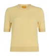Guest In Residence Cashmere Short-sleeve Sweater In Gold