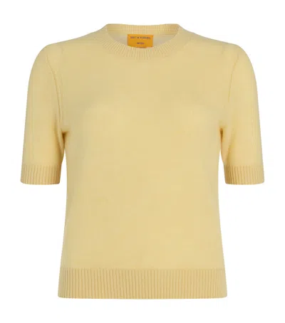 Guest In Residence Cashmere Short-sleeve Sweater In Gold