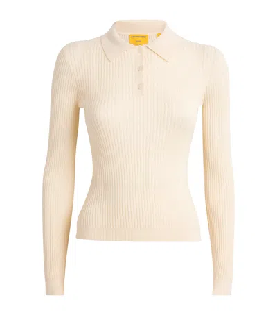Guest In Residence Cashmere Shrunken Polo Shirt In Ivory