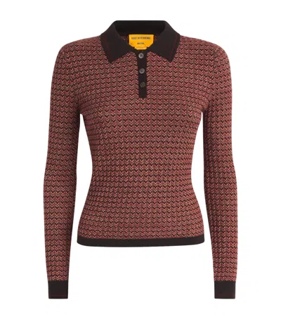 Guest In Residence Cashmere Shrunken Polo Shirt In Red