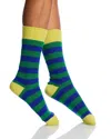 Guest In Residence Cashmere Soft Socks In Cobalt/rainforest/lemon
