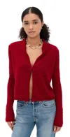 Guest In Residence Cashmere Stealth Cardigan Ruby In Red