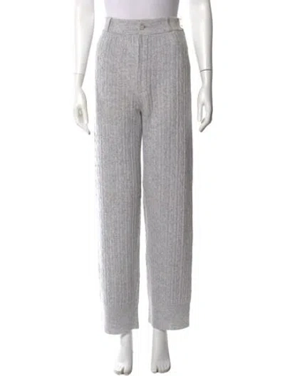 Pre-owned Guest In Residence Cashmere Straight Leg Pants In Gray