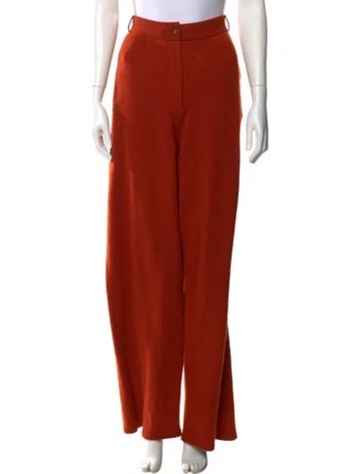 Pre-owned Guest In Residence Cashmere Straight Leg Pants In Orange