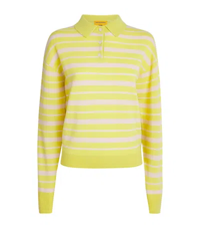 Guest In Residence Cashmere Stripe Polo Shirt