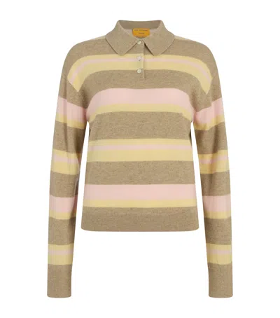 Guest In Residence Cashmere Stripe Polo Sweater In Multi