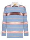 Guest In Residence Cashmere Striped Polo Shirt In Blue