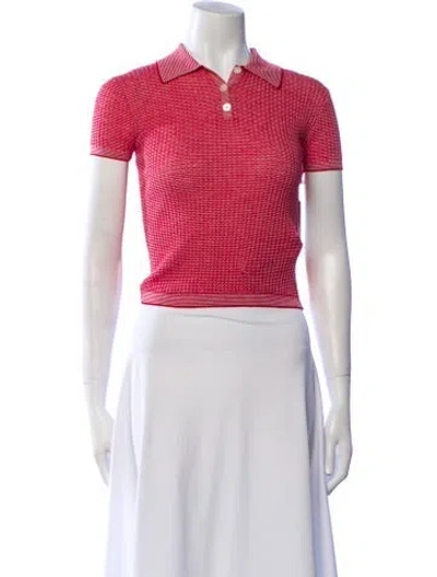 Pre-owned Guest In Residence Cashmere Striped Polo W/ Tags In Pink