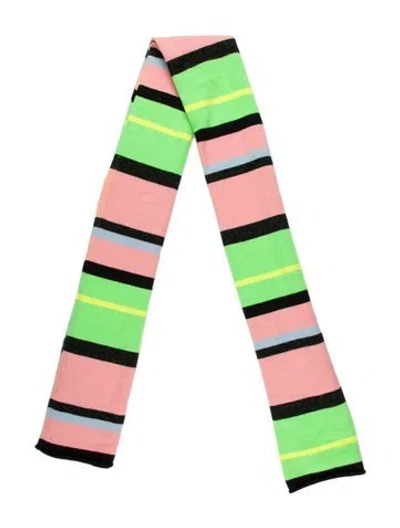 Pre-owned Guest In Residence Cashmere Striped Scarf In Green