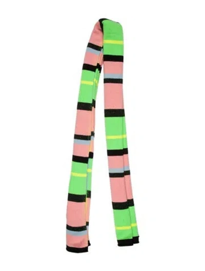 Pre-owned Guest In Residence Cashmere Striped Scarf In Pink