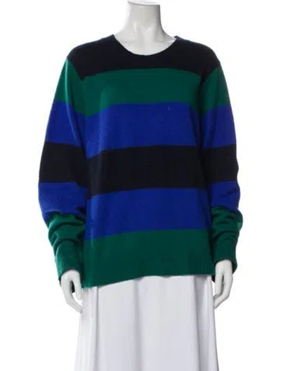 Pre-owned Guest In Residence Cashmere Striped Sweater In Blue