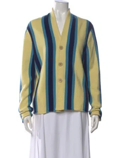 Pre-owned Guest In Residence Cashmere Striped Sweater In Blue