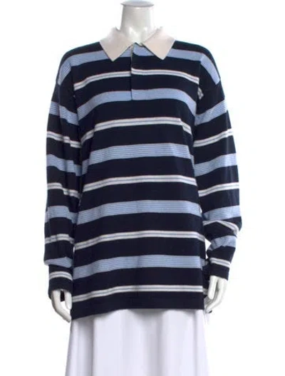 Pre-owned Guest In Residence Cashmere Striped Sweater In Blue