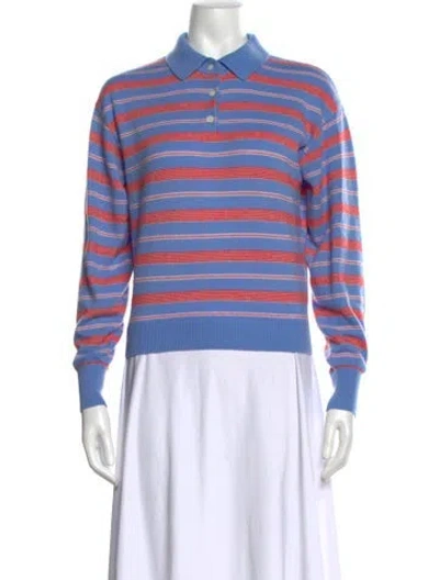 Pre-owned Guest In Residence Cashmere Striped Sweater In Blue