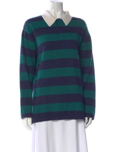 Pre-owned Guest In Residence Cashmere Striped Sweater In Blue
